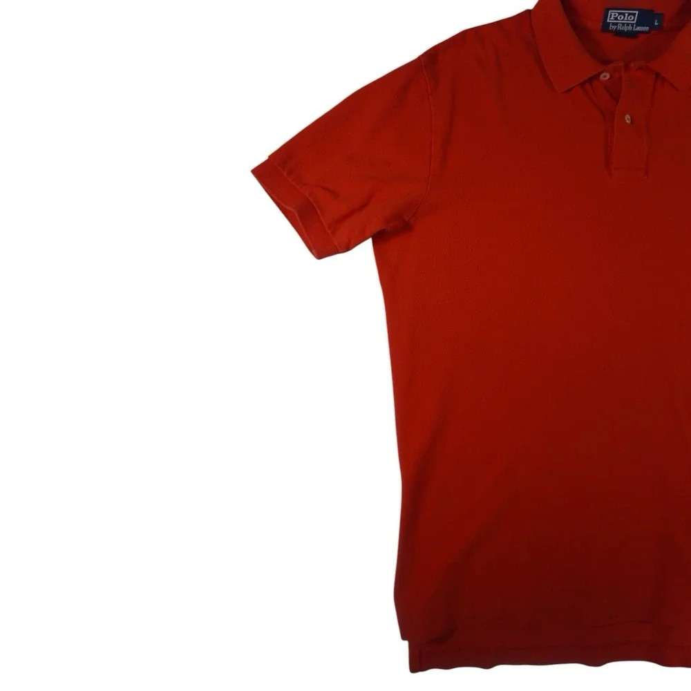 Polo Ralph Lauren Men's Orange Short Sleeve Polo Shirt Blue Pony Classic Fit